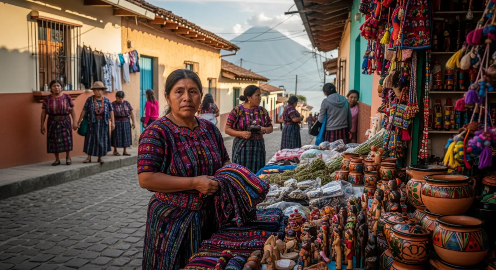 Traditional Mayan market in San Pedro La Laguna