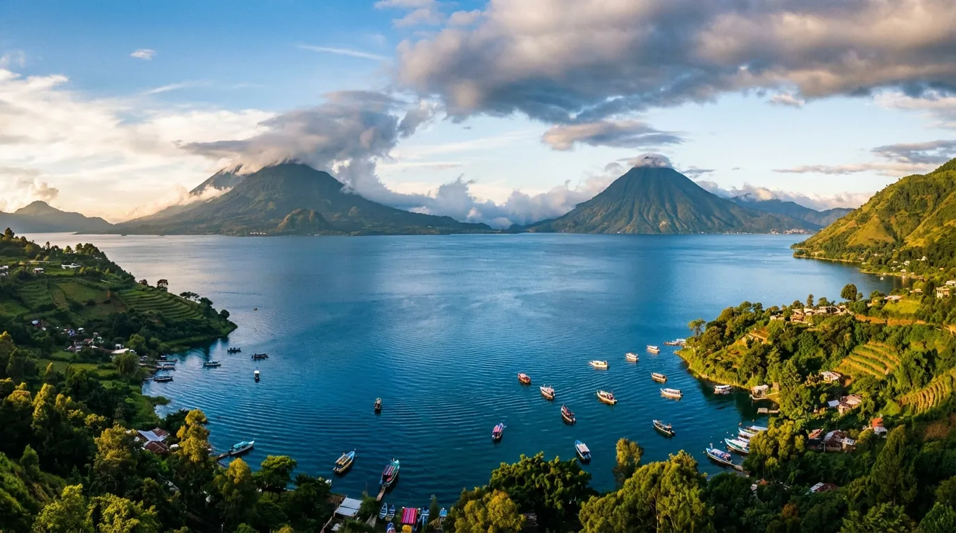 Volcanes y lago en Guatemala para planificar temporada seca o lluviosa
